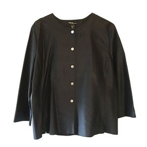 Valerie Stevens Black Silk Evening Jacket Large